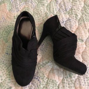 Suede black booties
